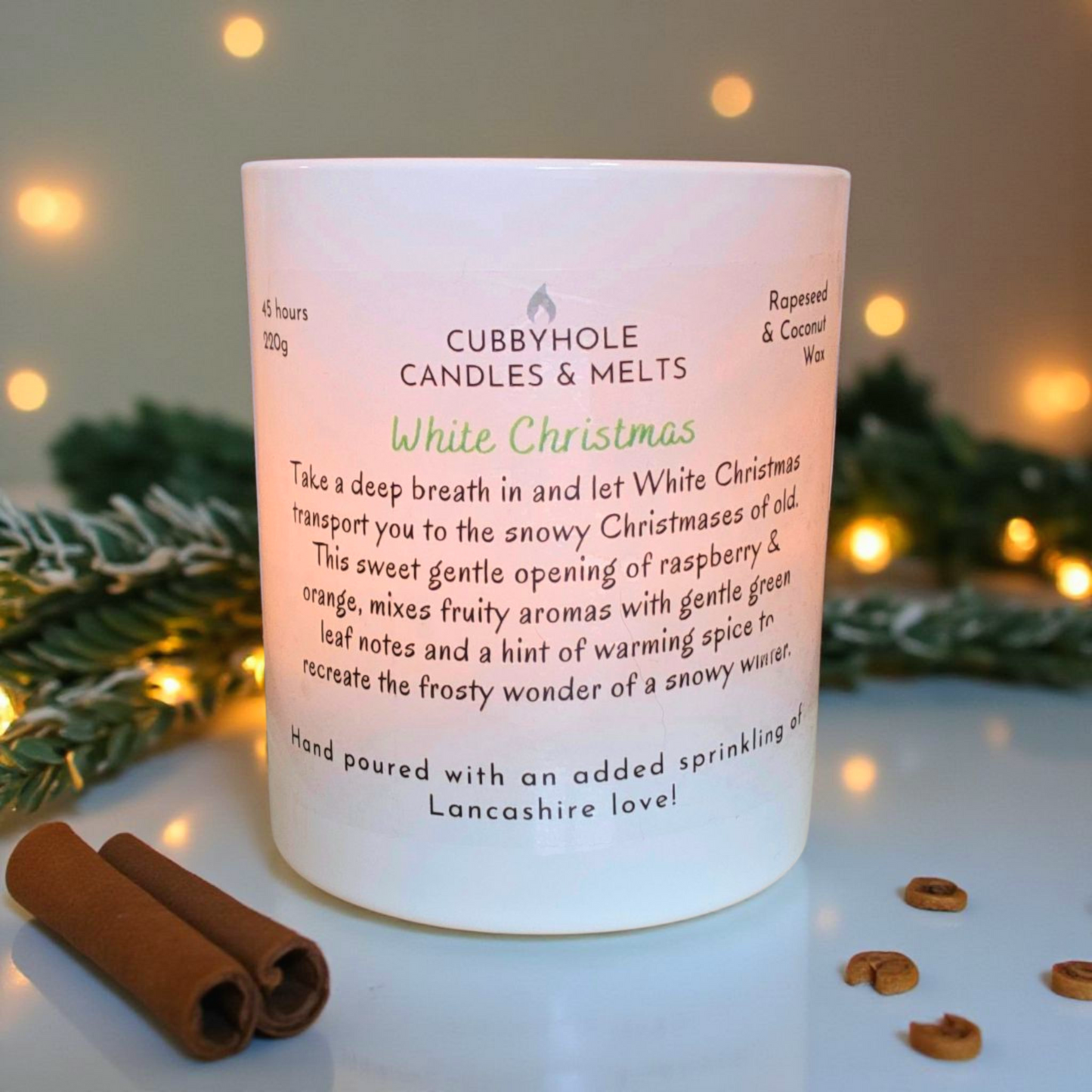 White Christmas Candle