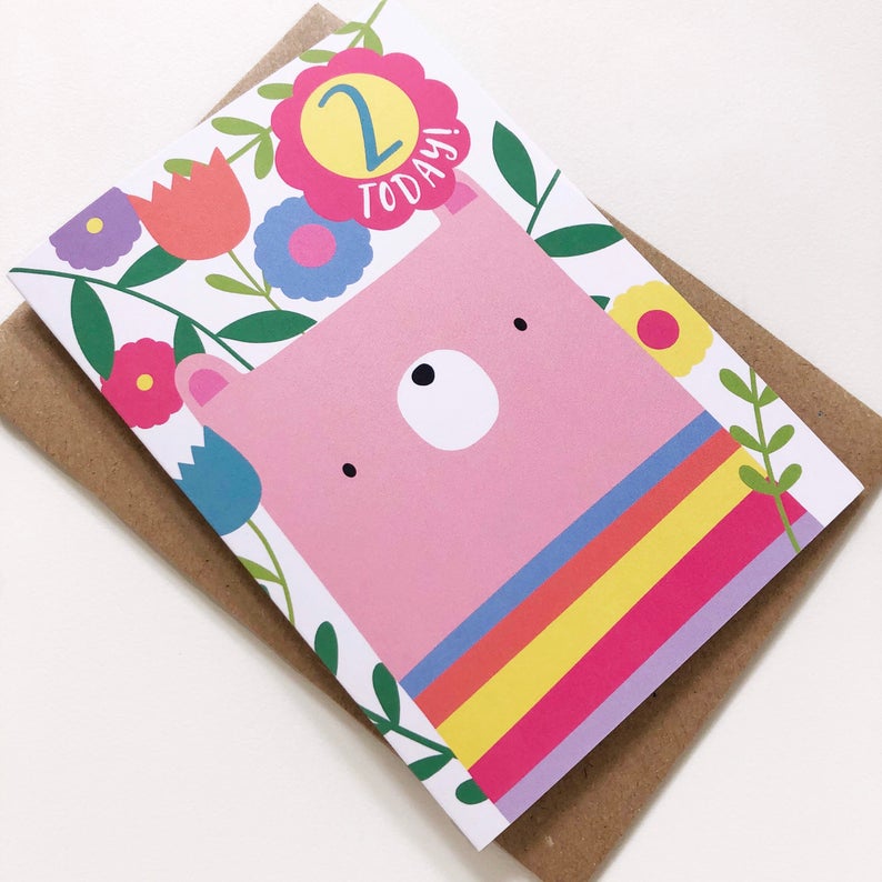 2 Today! Bear Birthday Card image 1