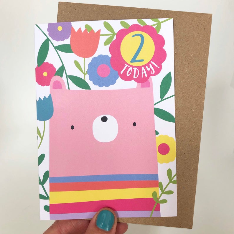 2 Today! Bear Birthday Card image 0
