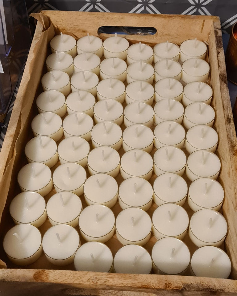 Natural Wax Tealights With Cotton Wicks ~ Box of 12 image 6