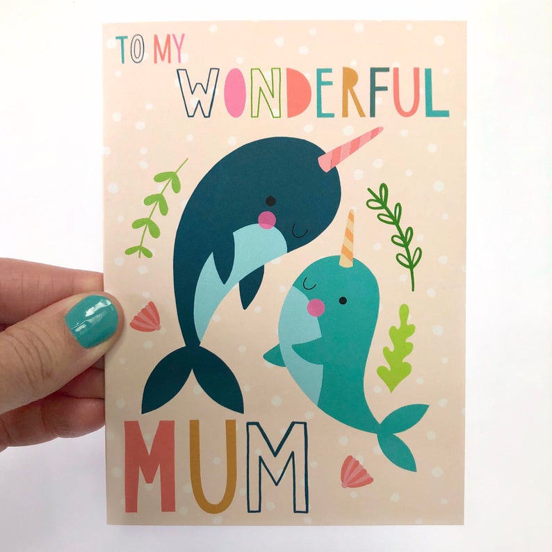 'To My Wonderful Mum' Narwhal Card image 2