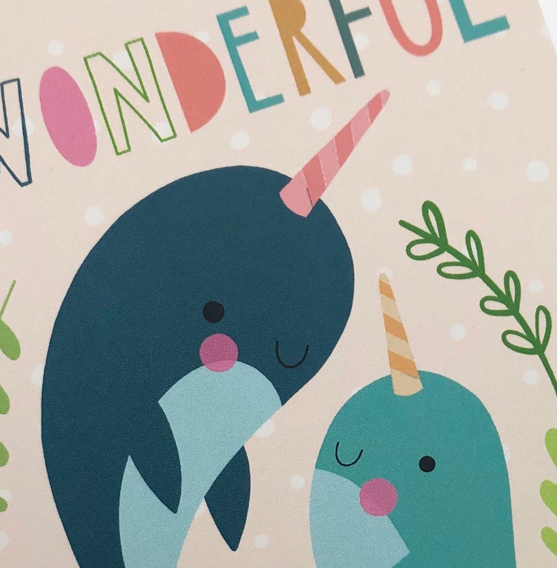 'To My Wonderful Mum' Narwhal Card image 1