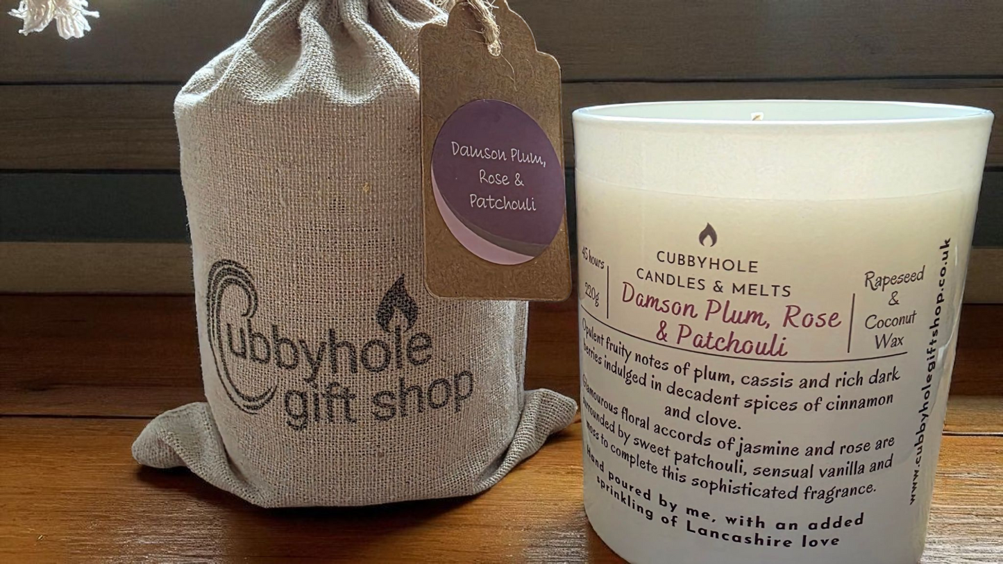 Damson Plum, Rose & Patchouli Natural Wax Candle