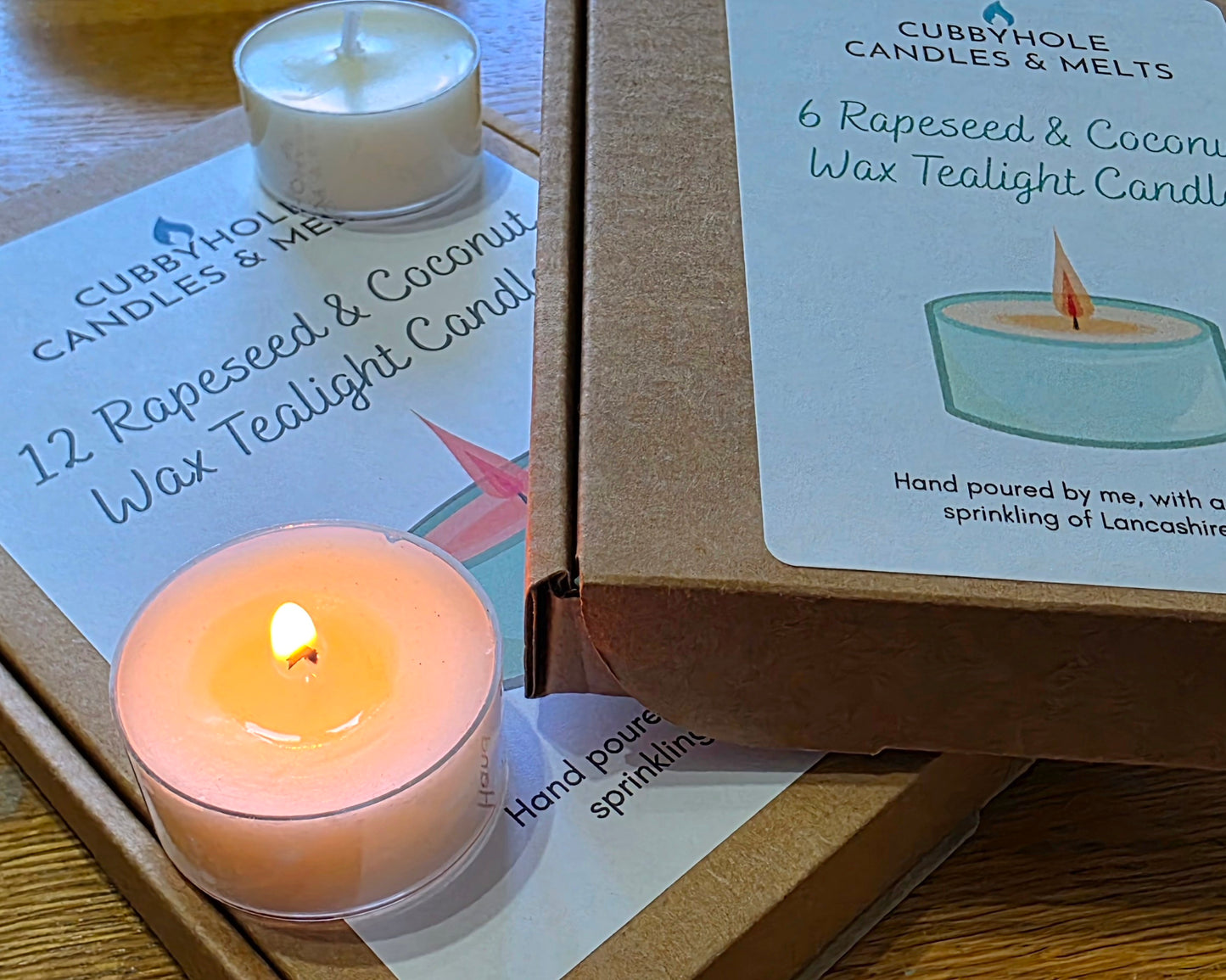 Natural Wax Tealights With Cotton Wicks