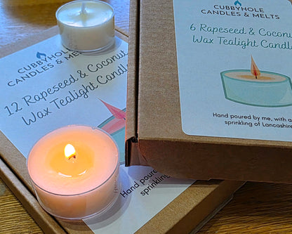 Natural Wax Tealights With Cotton Wicks