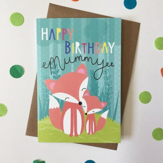 Mummy Birthday Card, Cute Fox image 0