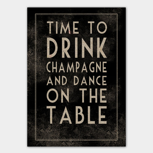 ‘Time to Drink Champagne...' A3 cardboard poster - East of India image 0