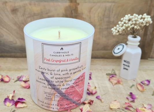 Pink Grapefruit & Vanilla Natural Wax Candle image 0