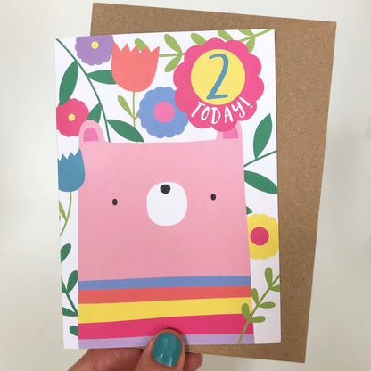2 Today! Bear Birthday Card image 0