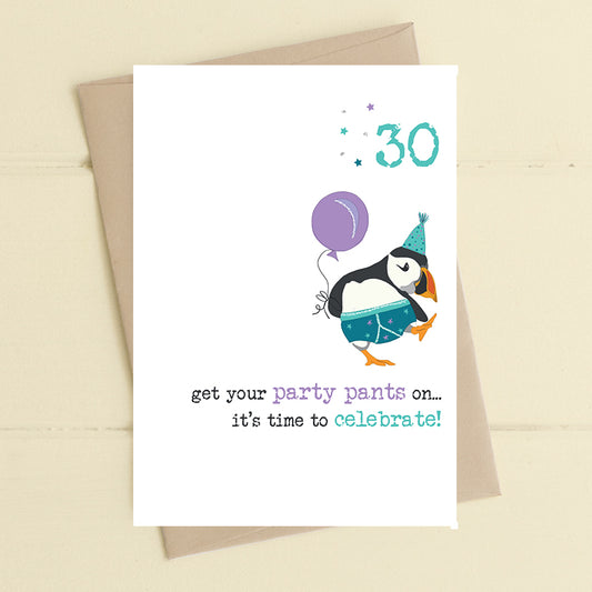 Age 30 – party pants - Card image 0
