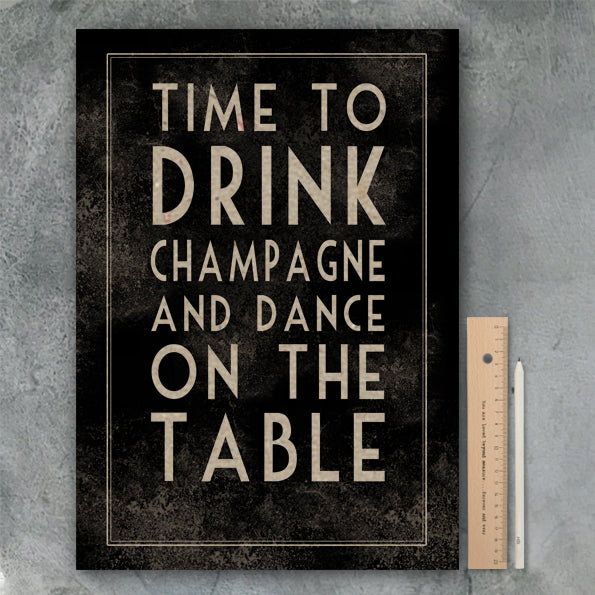 ‘Time to Drink Champagne...' A3 cardboard poster - East of India image 1