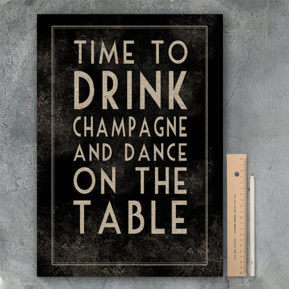 ‘Time to Drink Champagne...' A3 cardboard poster - East of India image 1