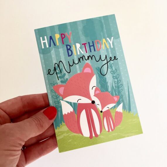 Mummy Birthday Card, Cute Fox image 1