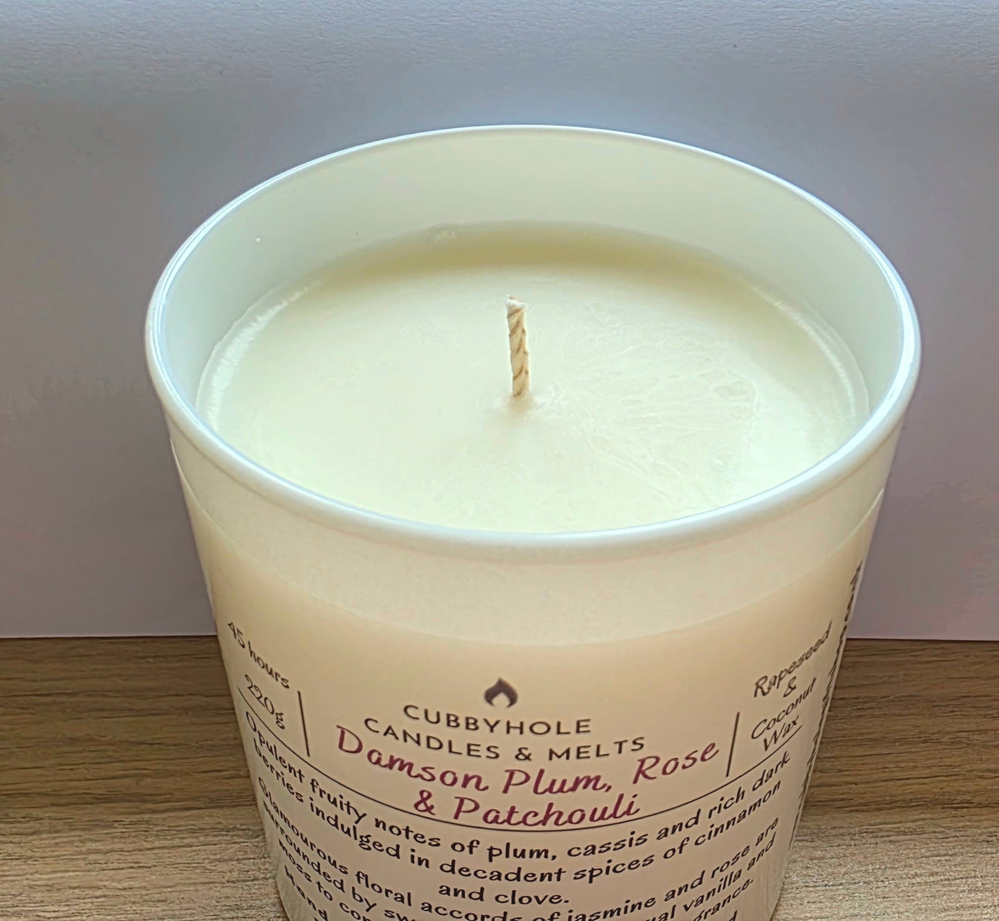Damson Plum, Rose & Patchouli Natural Wax Candle